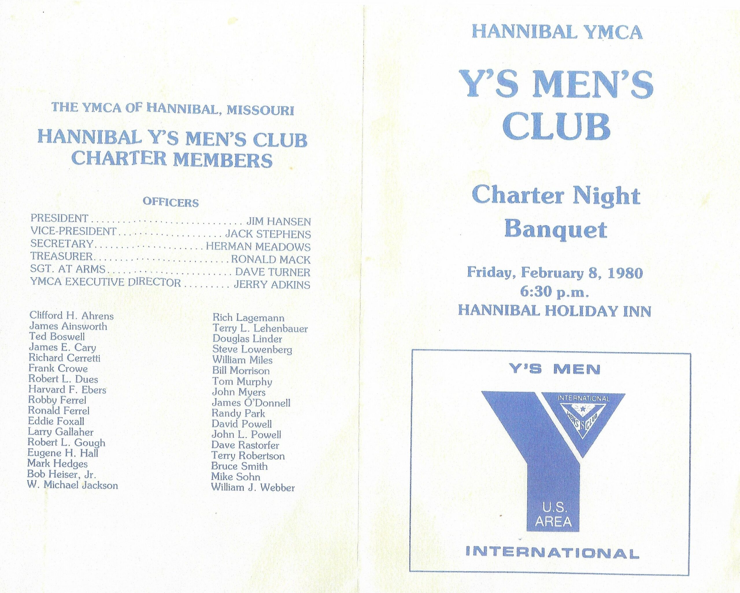 The outside of the Charter Night Banquet program.